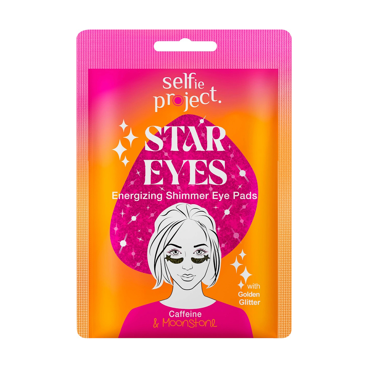 Патчі для шкіри навколо очей Selfie Project Star Eyes Energizing Shimmer Eye Pads з кофеїном та місячним камінням, 2 шт